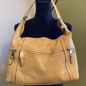 Tignanello Handbag, Genuine Leather, Cream Color